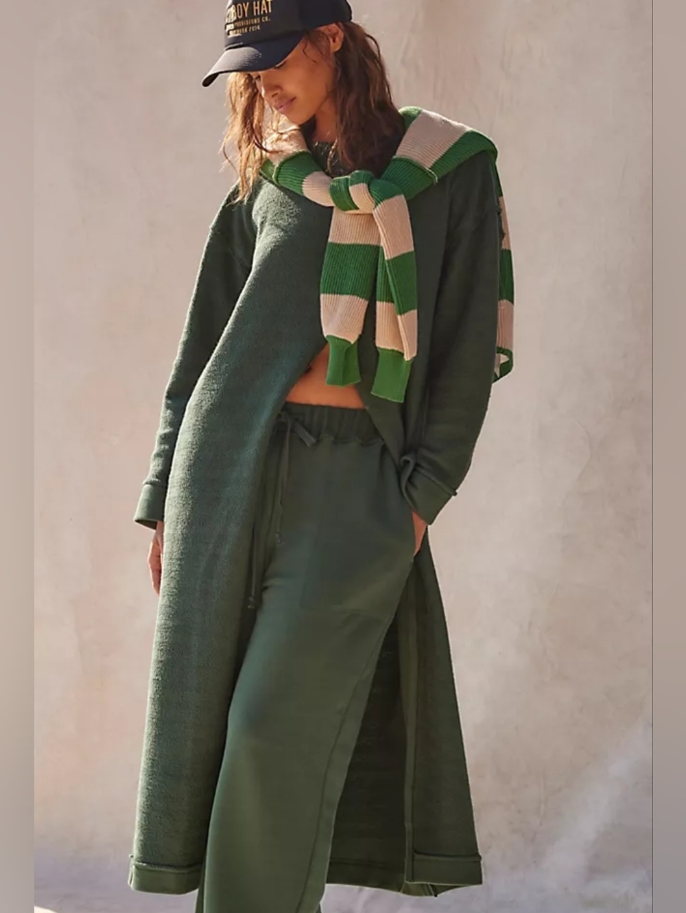 Free People Open Front Long Top